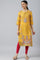 Mustard Glitter Printed Shantung kurta