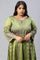 Plus Size Green Floral Printed Indie Dress