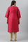 Plus Size Dark Pink Glitter Placement Print kurta