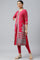 Pink Placement Print Rayon kurta