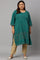 Green Mukaish Printed Layered Plus Size kurta