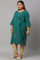 Green Mukaish Printed Layered Plus Size kurta