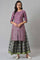 Purple Shantung Mukaish Printed kurta