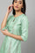 Pistachio Green Mukaish Printed kurta