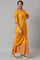 Mustard Printed And Embroiderd Insta Saree Dress