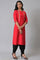 Red Embroidered Festive kurta