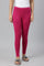 Magenta Solid Knitted Women Tights