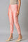 Peach Pink Solid Slim Pants