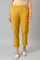 Yellow Embroidered Straight Pants