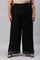 Plus Size Black Rayon Straight Parallel Pants