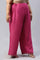 Dark Pink Festive Plus Size Parallel Pants