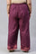 Plus Size Orchid Purple Rayon Printed Parallel Pants