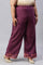 Plus Size Orchid Purple Rayon Printed Parallel Pants