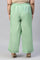 Green Solid Shantung Plus Size Parallel Pants