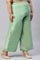 Green Solid Shantung Plus Size Parallel Pants