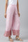 Light Pink Shantung Printed Parallel Pants