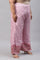 Plus Size Light Pink Shantung Printed Parallel Pants