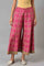 Berry Pink Printed Flared Culottes