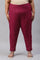 Plus Size Fuchsia Pink Floral Printed Slim Pants