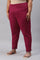 Plus Size Fuchsia Pink Floral Printed Slim Pants