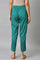 Dark Green Solid Light Festive Slim Pants