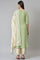 Light Green Embroidered kurta With Printed Parallel Pants And Dupatta