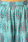 Blue Glitter Printed kurta And Culottes With Red Dupatta