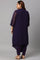 Plus Size Grape Purple Cowled Hemline kurta With Tights