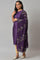 Deep Purple Karnatka Silk kurta With Green Slim Pants And Mukaish Dupatta