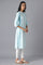 Blue Cotton Printed kurta
