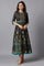 Black Flared Embroidered kurta