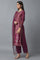 Purple Printed kurta, Parallel Pants and Dupatta Set