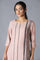 Salmon Pink Placement Print kurta