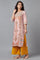 Light Pink Floral kurta with Sequin Work