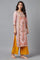 Light Pink Floral kurta with Sequin Work