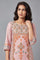 Light Pink Floral kurta with Sequin Work