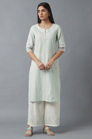 Subtle Green Printed kurta