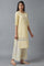 Yellow Embroidered kurta with Brasso Panels