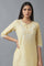 Yellow Embroidered kurta with Brasso Panels