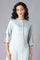 Light Blue Yarn-Dyed Straight kurta