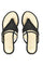 W Woven Design Black Almond Toe Flat