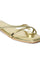 W Woven Design Gold Square Toe Flat