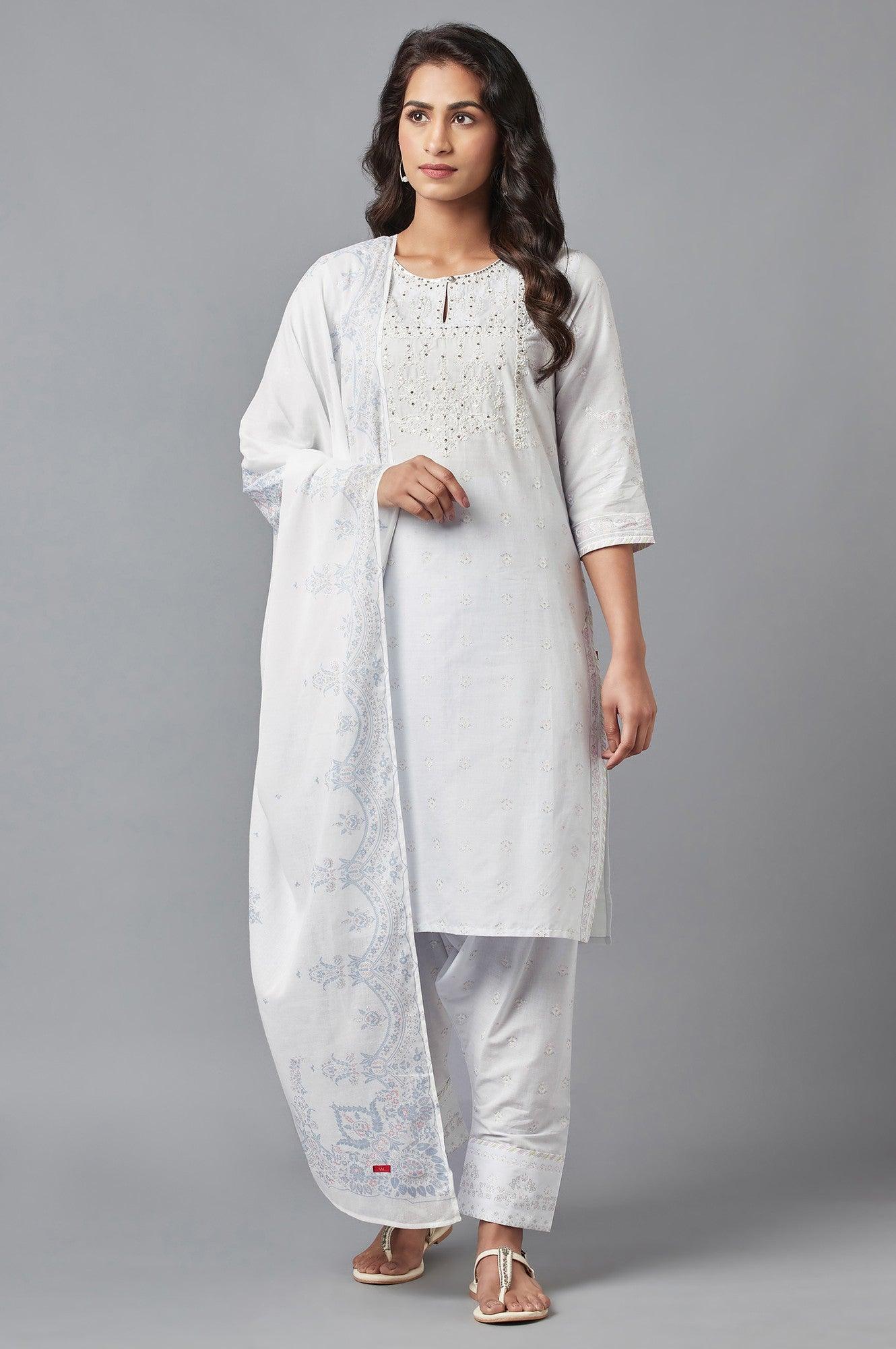 Light Blue Embroidered kurta with Salwar and Dupatta