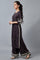 Black Embroidered kurta with Parallel Pants