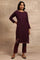 Purple Woollen Embroidered kurta