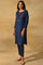 Blue Woollen Embroidered kurta