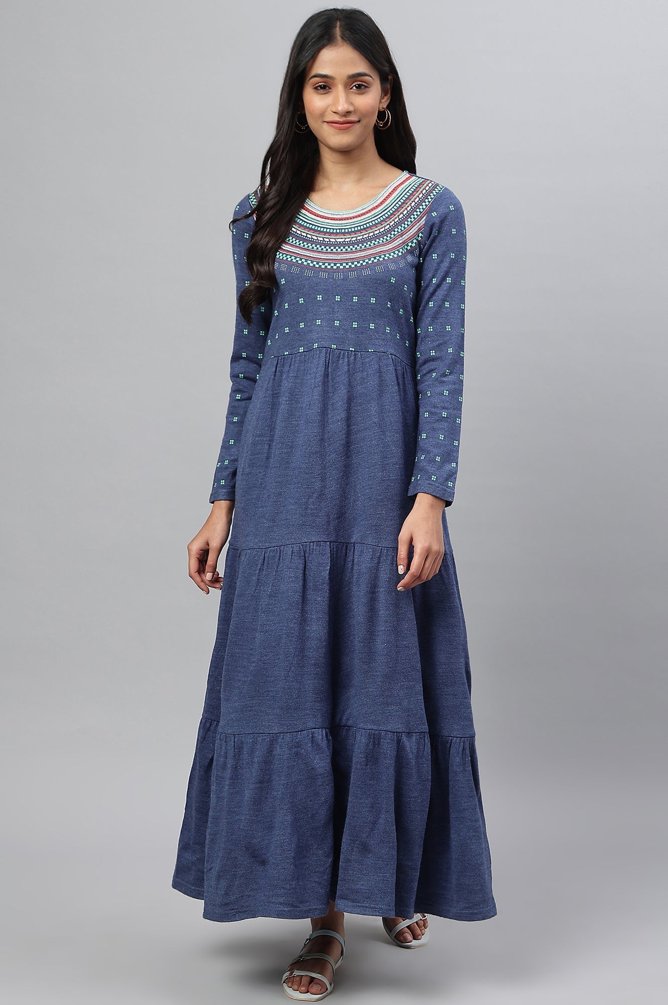 Blue Tiered Acrylic Charm Winter Dress Cherrypick Blue Tiered Acrylic Charm Winter Dress Cherrypick