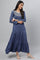 Blue Tiered Acrylic Charm Winter Dress