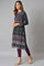 Plus Size Black A-Line Placement Printed Winter kurta