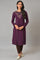 Purple A-Line Embroidered Winter kurta